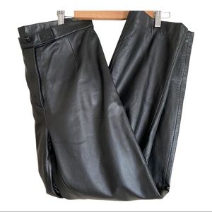 Y2K Black Leather Straight Leg High Rise Pants